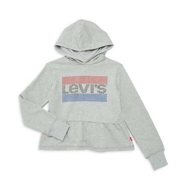 Levi's Other - Levi’s Peplum Hoodie Sweatshirt Heather Grey Girls Size 6X NWT $42.00